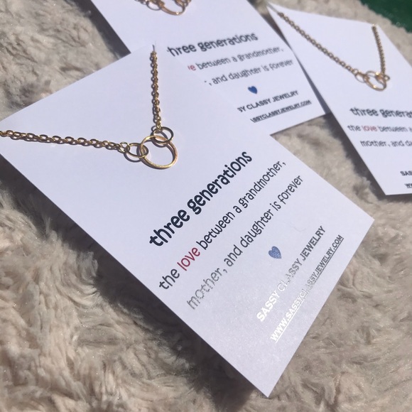 3 Three Generations Circle Necklace Mom Grandma - Picture 7 of 7